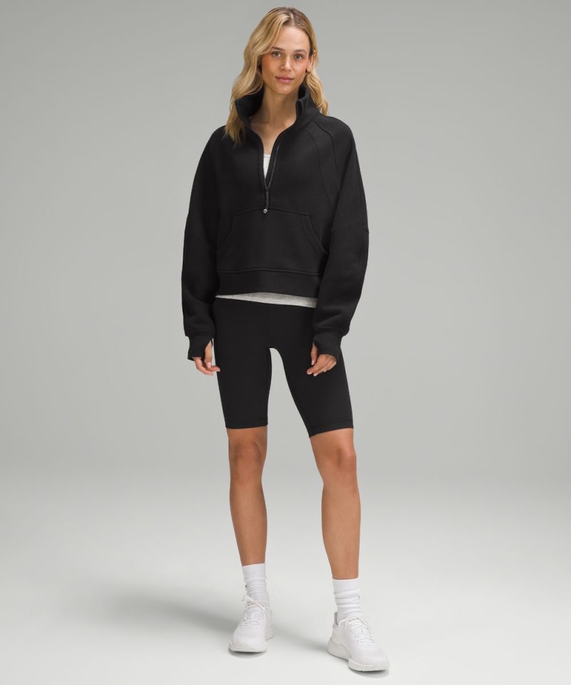 Lululemon Scuba Oversized Funnel-Neck Half Zip Black Online Outlet Sale