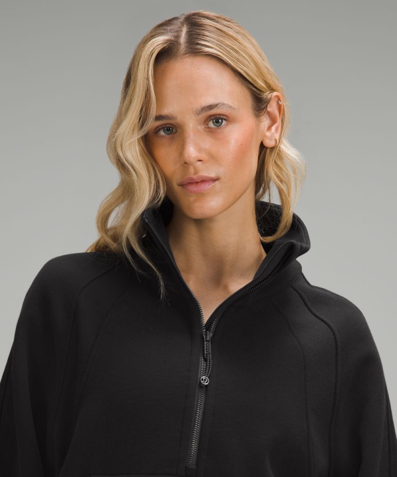Lululemon Scuba Oversized Funnel-Neck Half Zip Black Online Outlet Sale