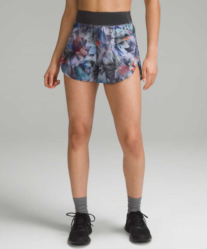 Lululemon Fast and Free Reflective High-Rise Classic-Fit Short 3" Luminescent Floral Multi / Graphite Grey Online Outlet Sale