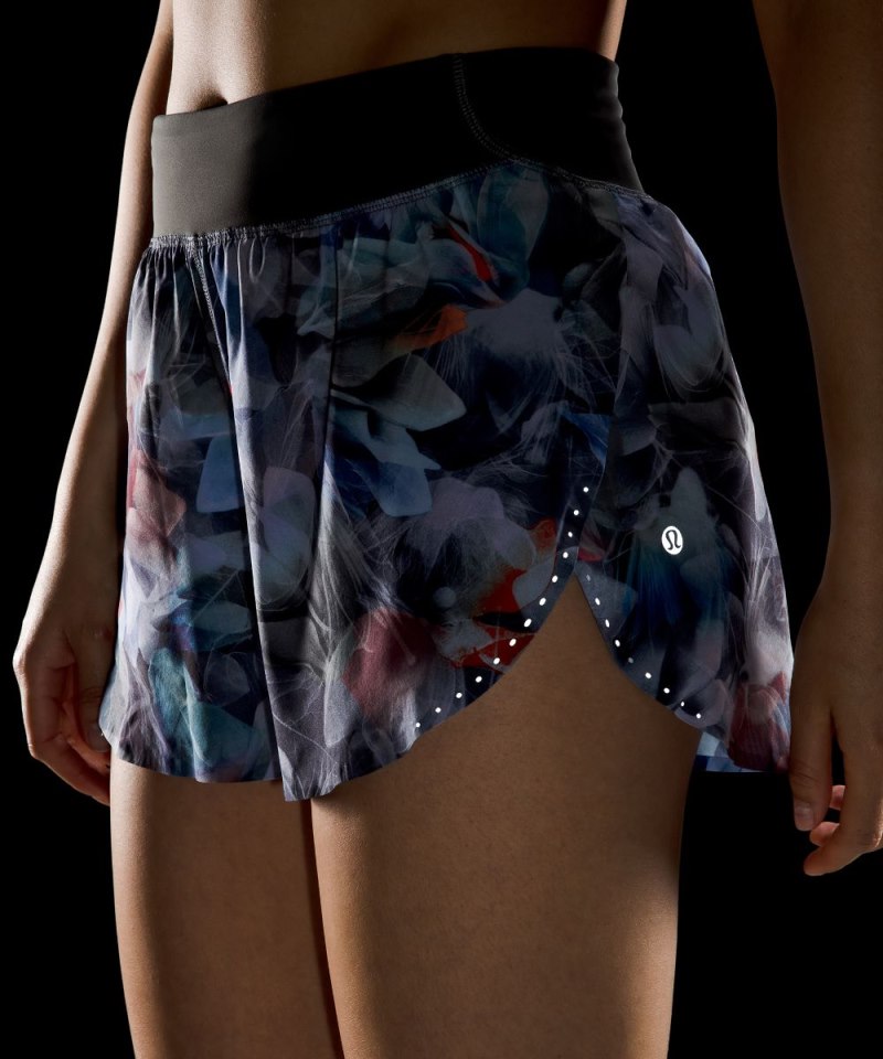 Lululemon Fast and Free Reflective High-Rise Classic-Fit Short 3" Luminescent Floral Multi / Graphite Grey Online Outlet Sale