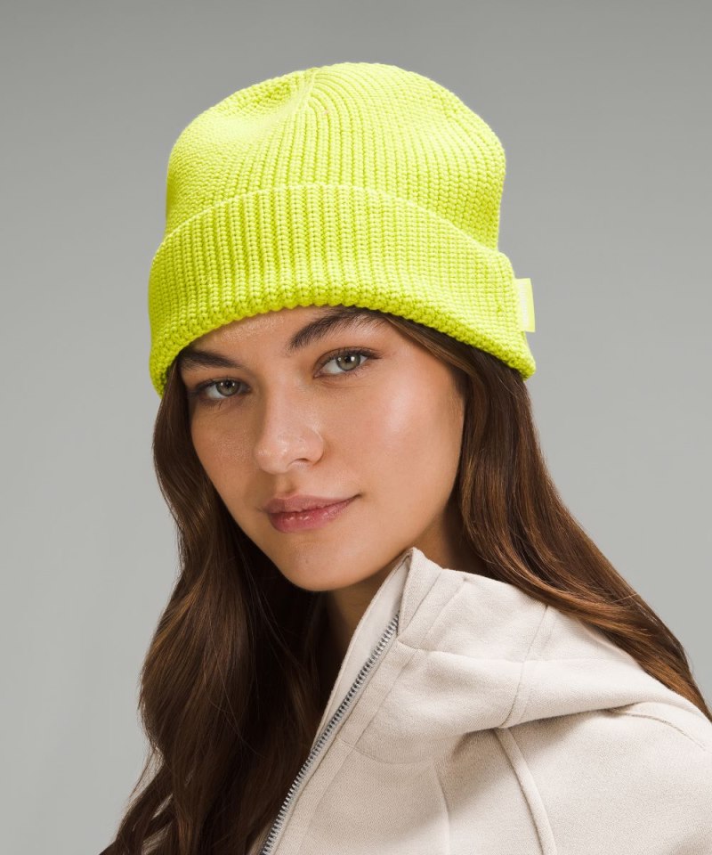 Lululemon Close-Fit Cotton-Blend Ribbed Beanie Lichen Lime Online Outlet Sale