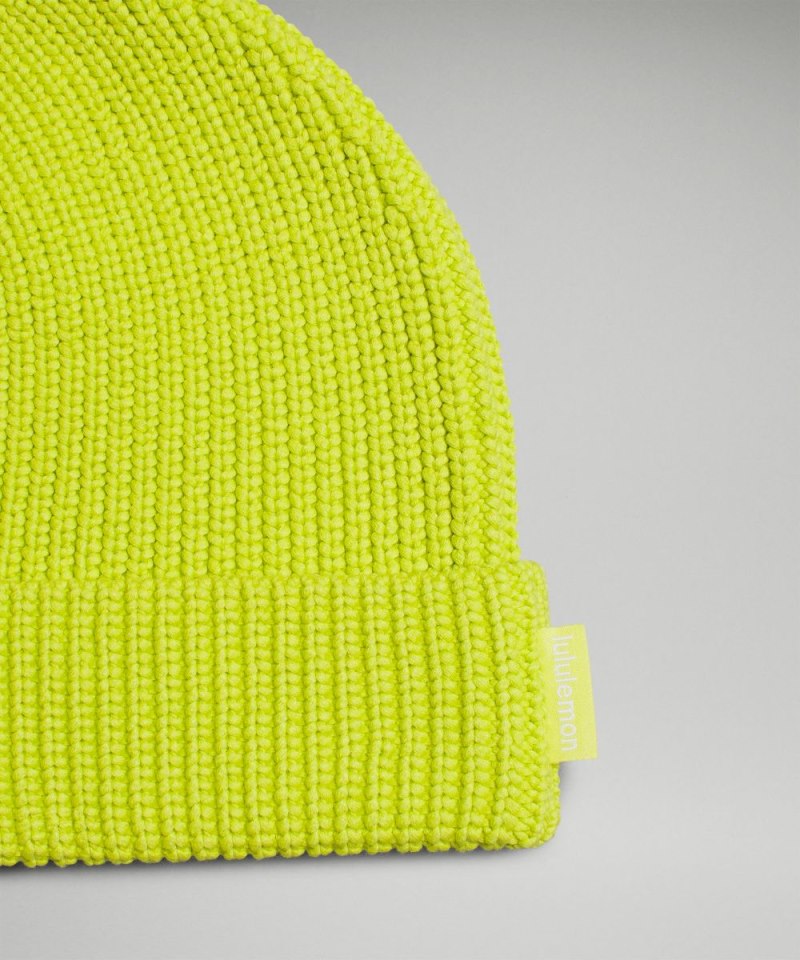 Lululemon Close-Fit Cotton-Blend Ribbed Beanie Lichen Lime Online Outlet Sale