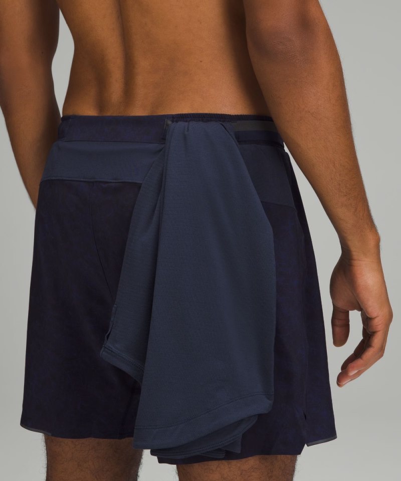 Lululemon Surge Lined Short 6" Gravel Dust True Navy Multi Online Outlet Sale