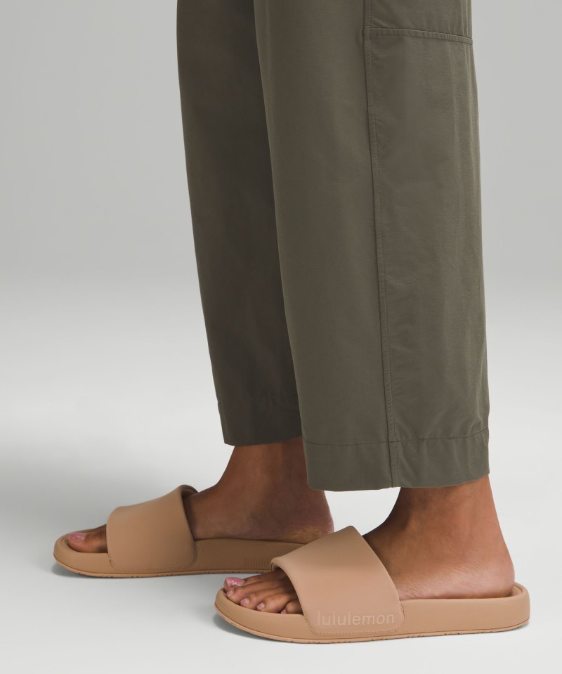 Lululemon Lightweight Mid-Rise Barrel-Leg Cropped Pant Army Green Online Outlet Sale
