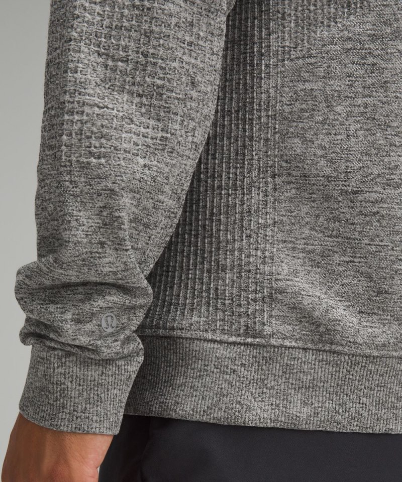 Lululemon Engineered Warmth Long-Sleeve Crew Vapor / Gull Grey / Black Online Outlet Sale
