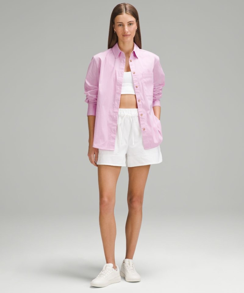 Lululemon Relaxed-Fit Cotton-Blend Poplin Button-Down Shirt Vitapink Online Outlet Sale