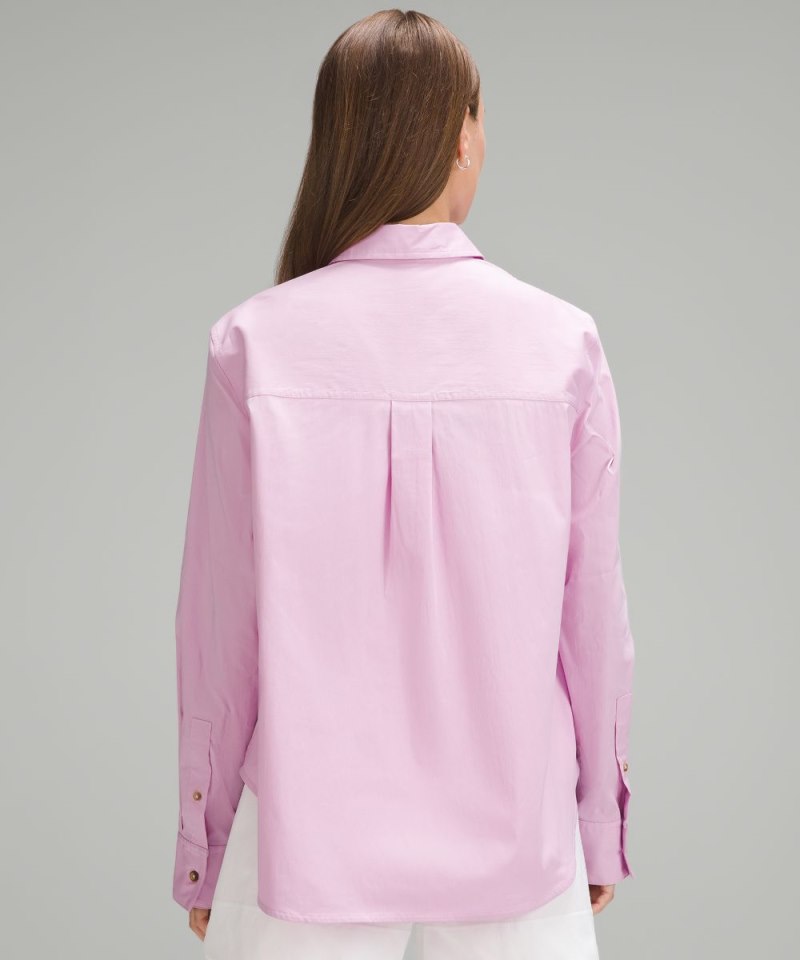 Lululemon Relaxed-Fit Cotton-Blend Poplin Button-Down Shirt Vitapink Online Outlet Sale
