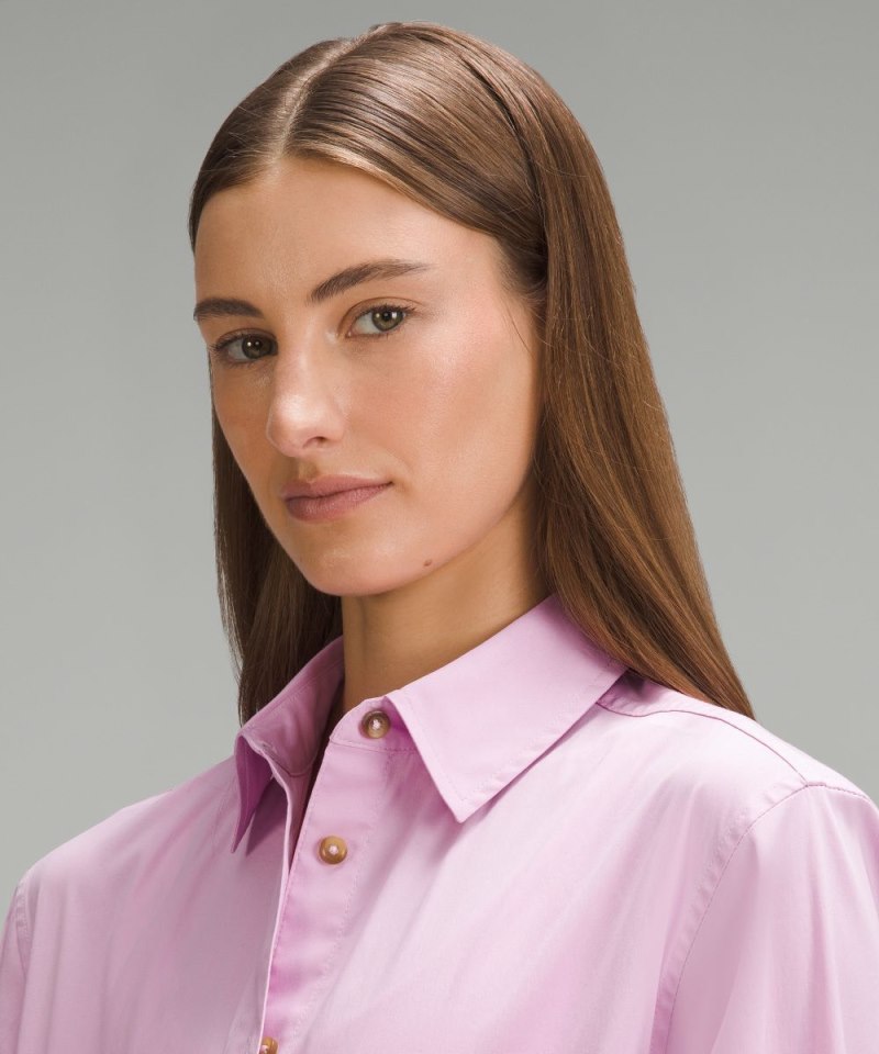 Lululemon Relaxed-Fit Cotton-Blend Poplin Button-Down Shirt Vitapink Online Outlet Sale