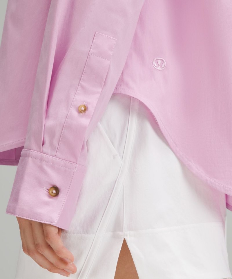 Lululemon Relaxed-Fit Cotton-Blend Poplin Button-Down Shirt Vitapink Online Outlet Sale