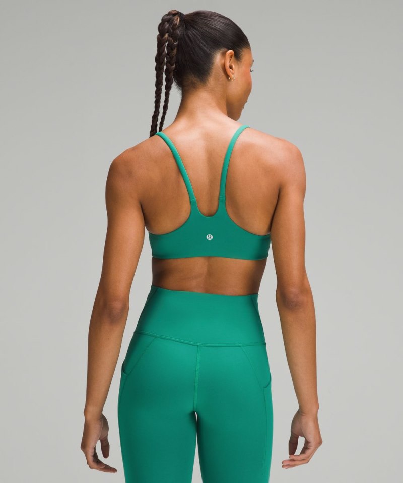 Lululemon Wunder Train Strappy Racer Bra *Light Support, A / B Cup Cascadia Green Online Outlet Sale