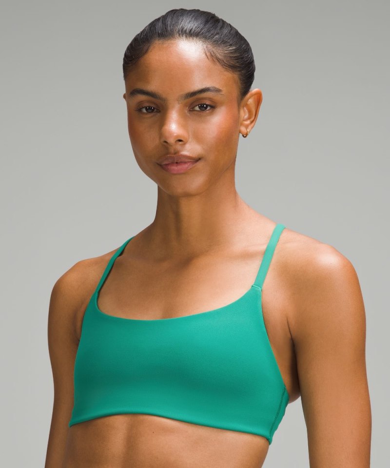 Lululemon Wunder Train Strappy Racer Bra *Light Support, A / B Cup Cascadia Green Online Outlet Sale