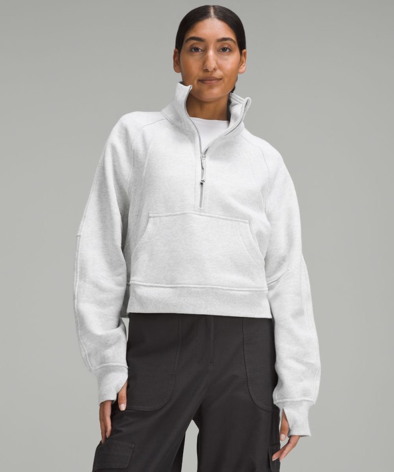 Lululemon Scuba Oversized Funnel-Neck Half Zip Heathered Core Ultra Light Grey Online Outlet Sale