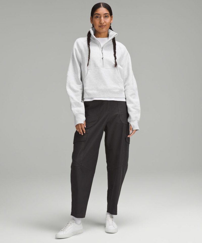 Lululemon Scuba Oversized Funnel-Neck Half Zip Heathered Core Ultra Light Grey Online Outlet Sale