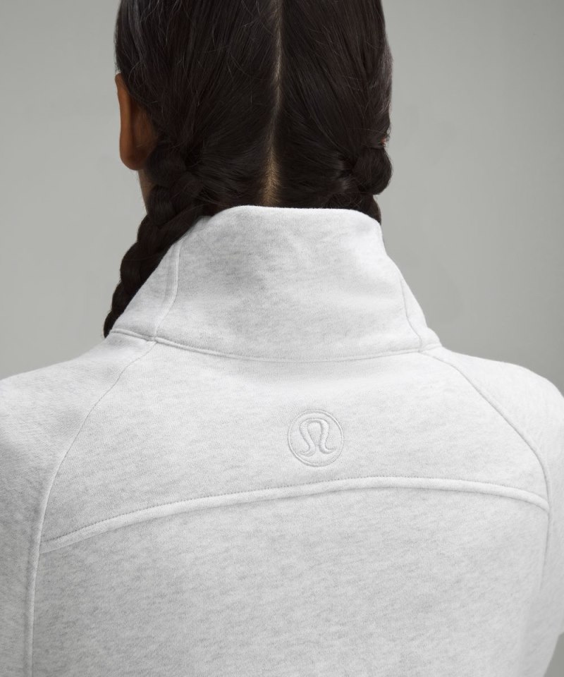 Lululemon Scuba Oversized Funnel-Neck Half Zip Heathered Core Ultra Light Grey Online Outlet Sale