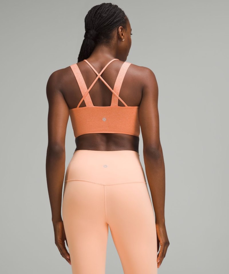 Lululemon Like a Cloud Longline Bra *Light Support, D / DD Cup Heathered Coral Kiss Online Outlet Sale