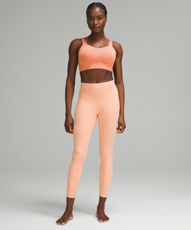 Lululemon Like a Cloud Longline Bra *Light Support, D / DD Cup Heathered Coral Kiss Online Outlet Sale