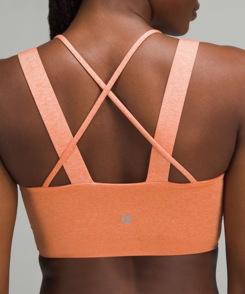 Lululemon Like a Cloud Longline Bra *Light Support, D / DD Cup Heathered Coral Kiss Online Outlet Sale
