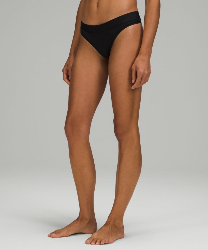 Lululemon UnderEase Mid-Rise Thong Underwear *3 Pack Black Online Outlet Sale
