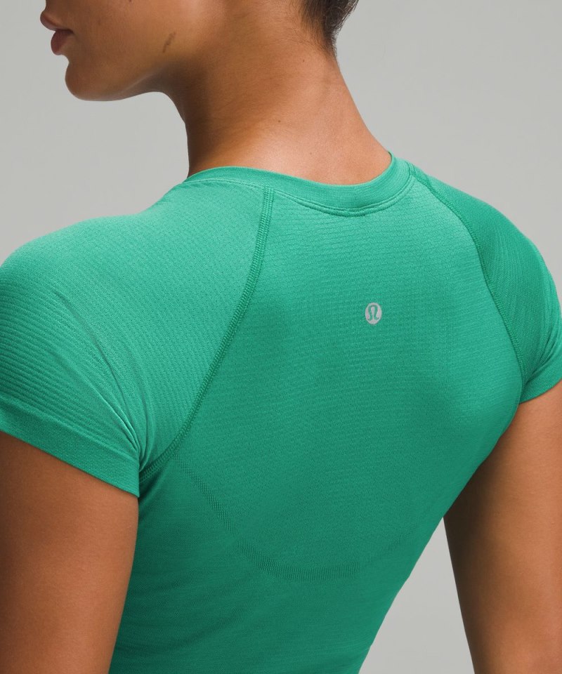 Lululemon Swiftly Tech Cropped Short-Sleeve Shirt 2.0 Cascadia Green / Cascadia Green Online Outlet Sale