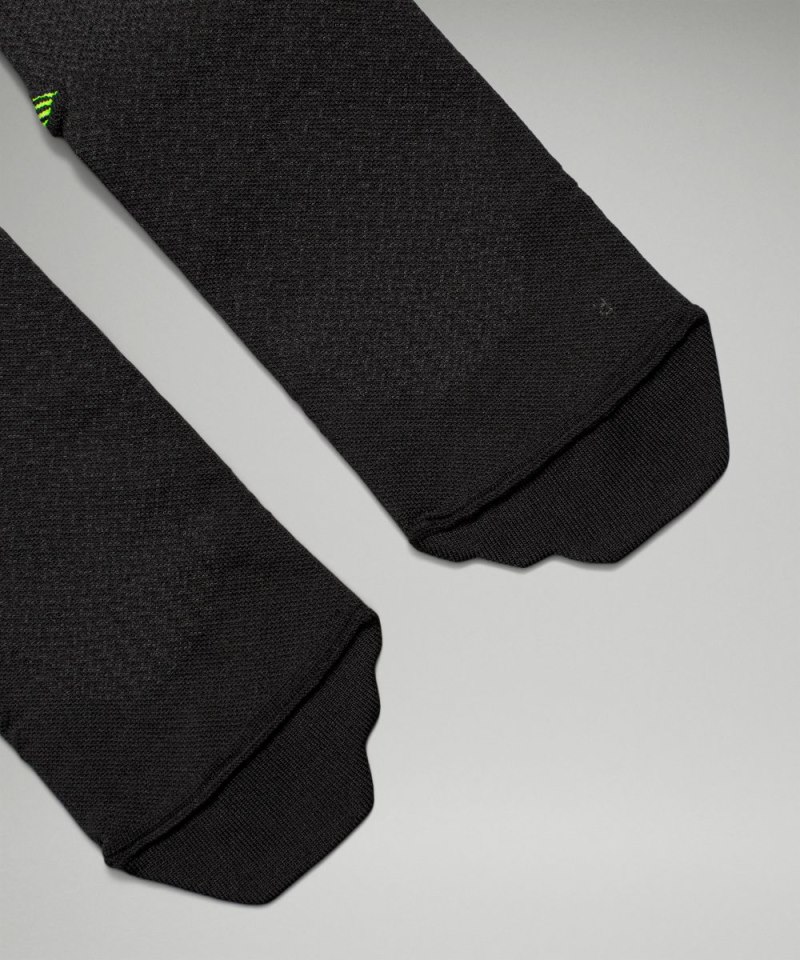 Lululemon Men's MicroPillow Compression Knee-High Running Socks *Light Cushioning Black / Highlight Yellow Online Outlet Sale