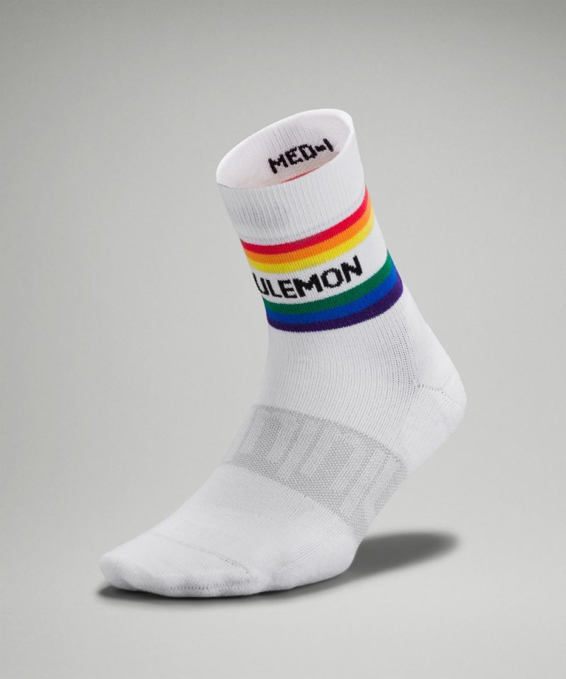Lululemon Women's Daily Stride Mid-Crew Sock Stripe lululemon *Wordmark White Online Outlet Sale