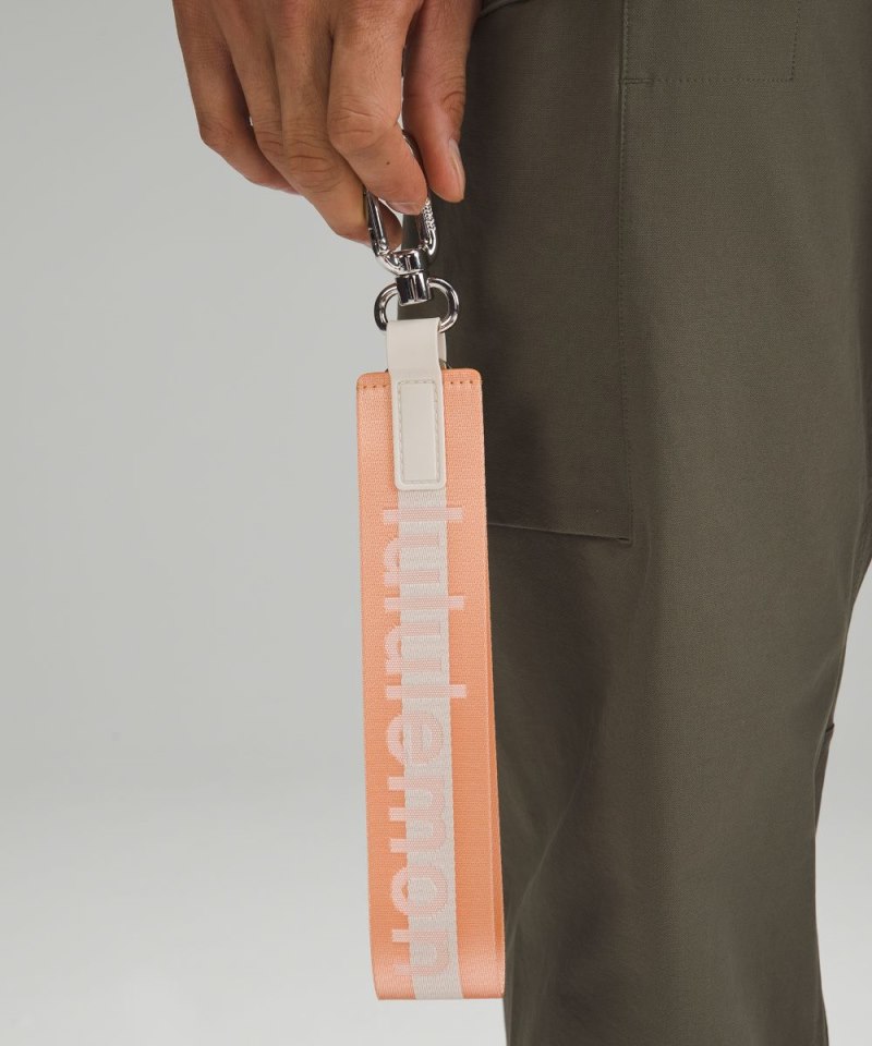 Lululemon Never Lost Keychain *Wordmark Peach Bellini / White Opal / White Online Outlet Sale