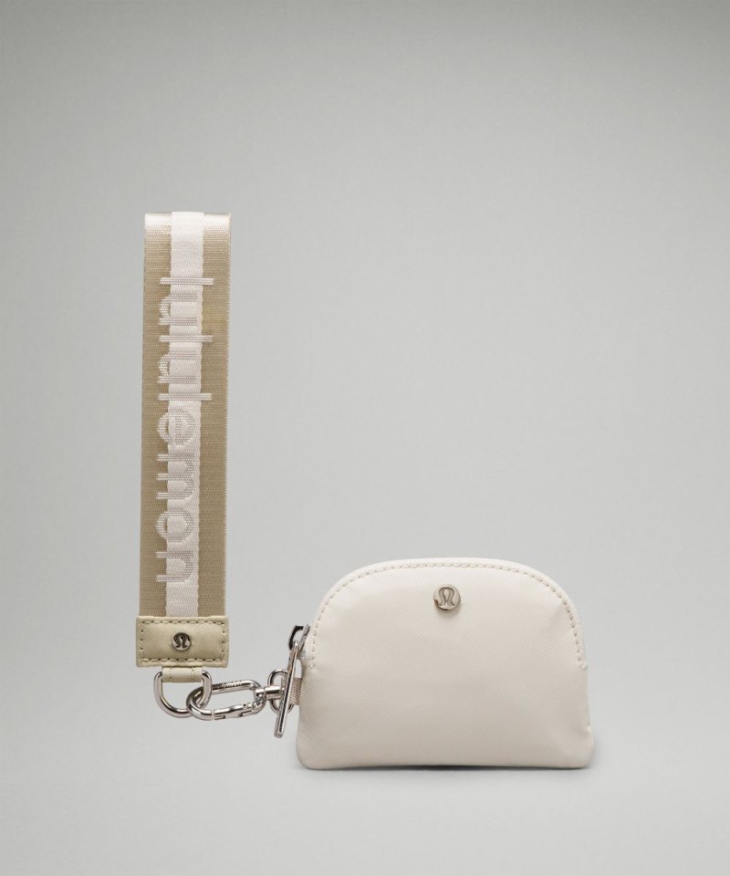 Lululemon Dual Pouch Wristlet *Wordmark Raw Linen / White Opal / White Online Outlet Sale