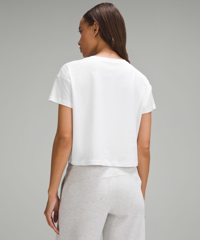 Lululemon Cates Cropped T-Shirt White Online Outlet Sale