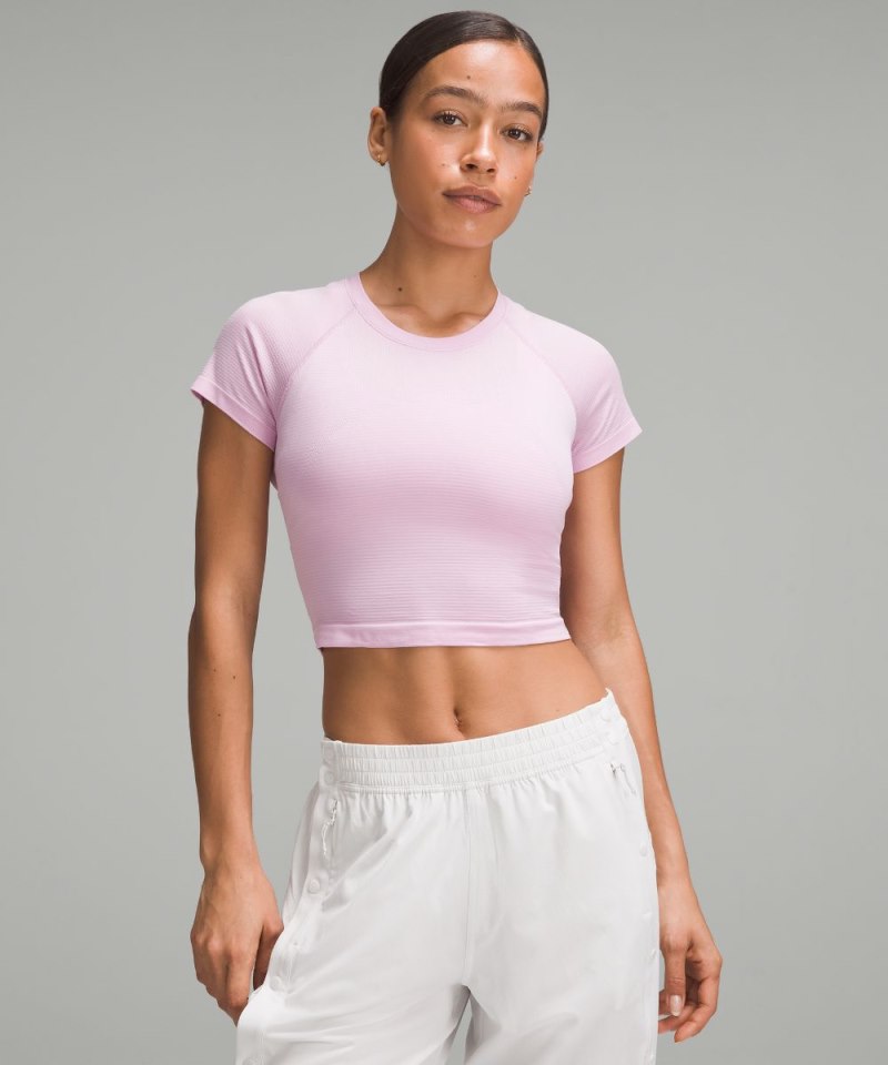 Lululemon Swiftly Tech Cropped Short-Sleeve Shirt 2.0 Vitapink / Vitapink Online Outlet Sale