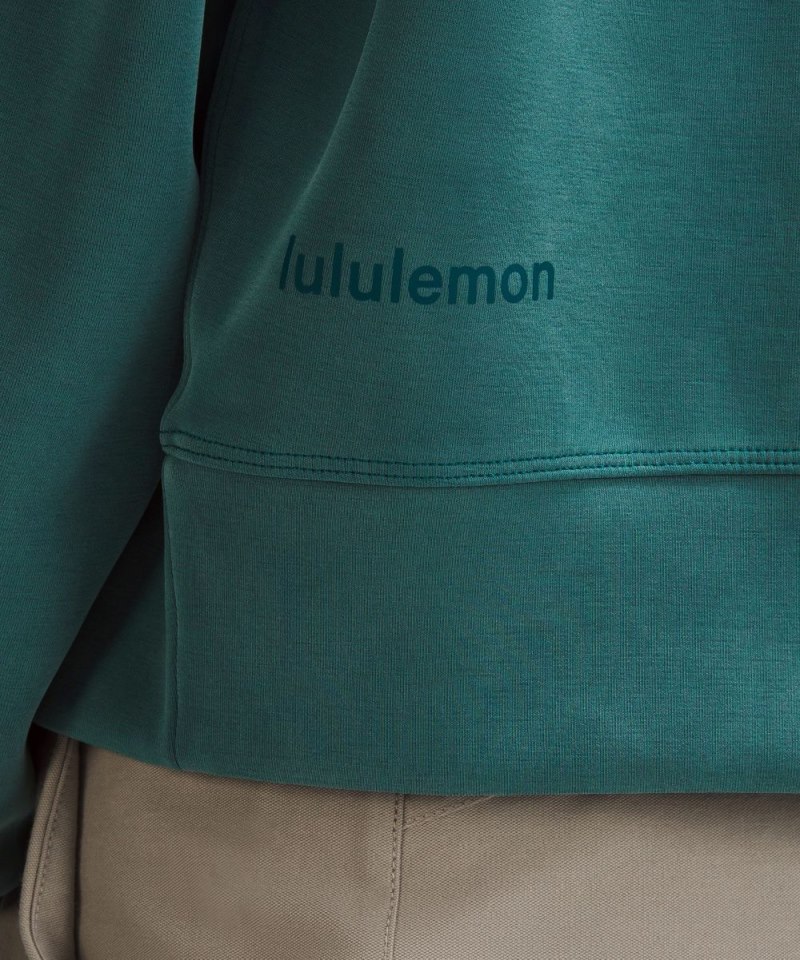 Lululemon Softstreme Perfectly Oversized Cropped Crew Storm Teal Online Outlet Sale