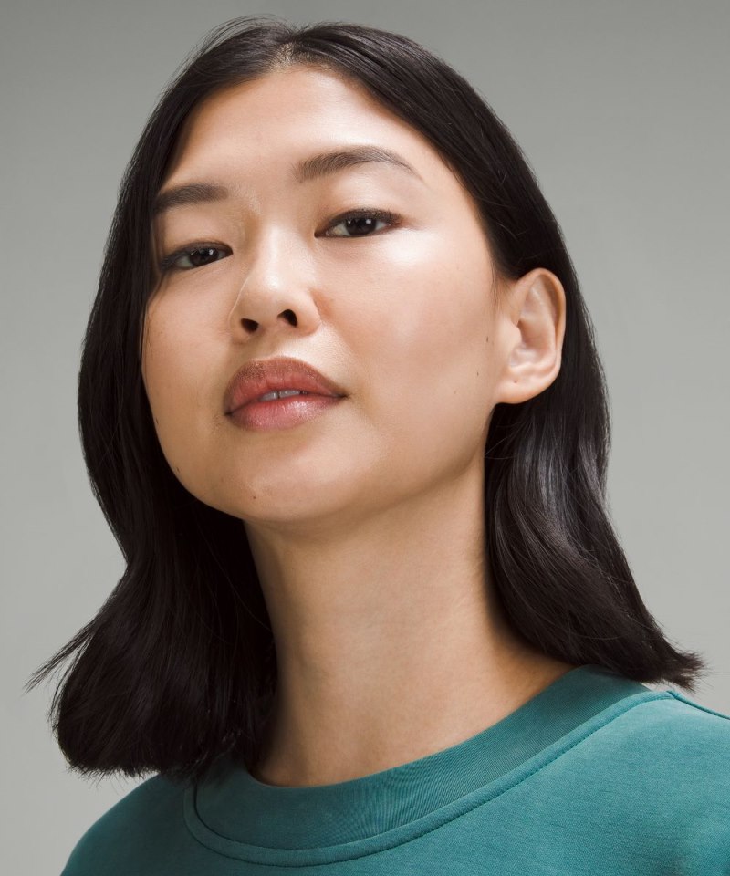 Lululemon Softstreme Perfectly Oversized Cropped Crew Storm Teal Online Outlet Sale