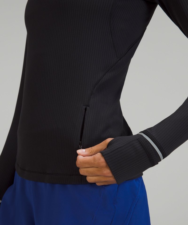Lululemon It's Rulu Ribbed Long-Sleeve Shirt Black Online Outlet Sale