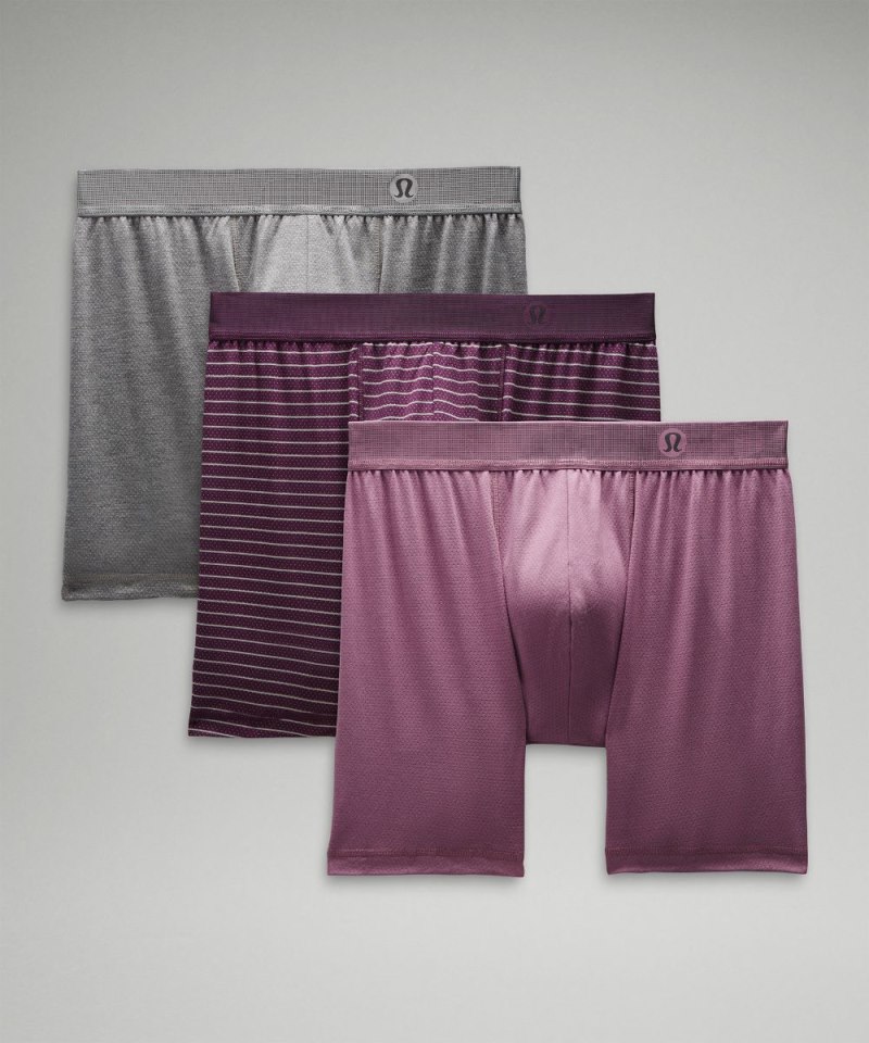 Lululemon Always In Motion Mesh Boxer 5" *3 Pack Cyber Violet / Heathered Core Medium Grey / Pocket Stripe Jade Grey Grape Thistle Online Outlet Sale