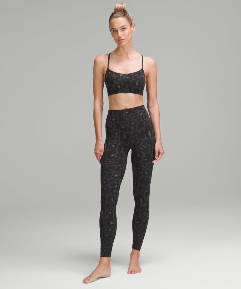 Lululemon Flow Y Bra Nulu *Light Support, A–C Cups Spray Leopard Black Multi (not available) Online Outlet Sale