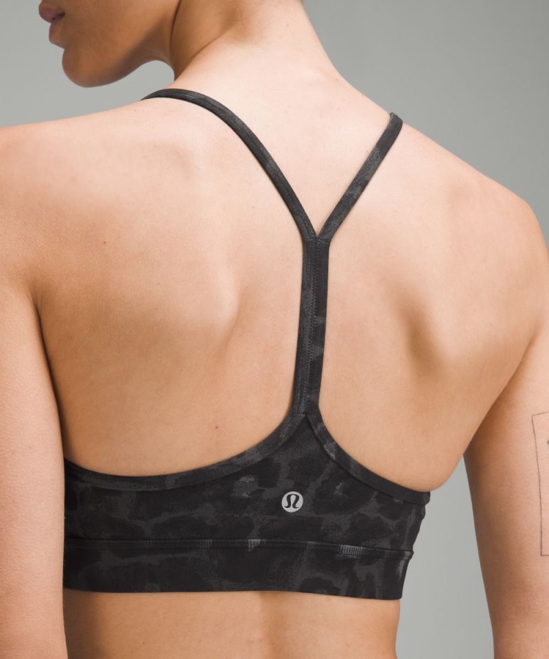 Lululemon Flow Y Bra Nulu *Light Support, A–C Cups Spray Leopard Black Multi (not available) Online Outlet Sale