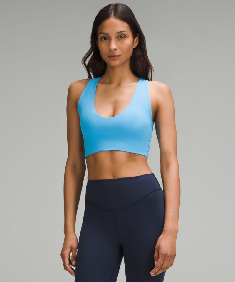 Lululemon Bend This Scoop and Cross Bra *Light Support, A-C Cups Kayak Blue Light Online Outlet Sale