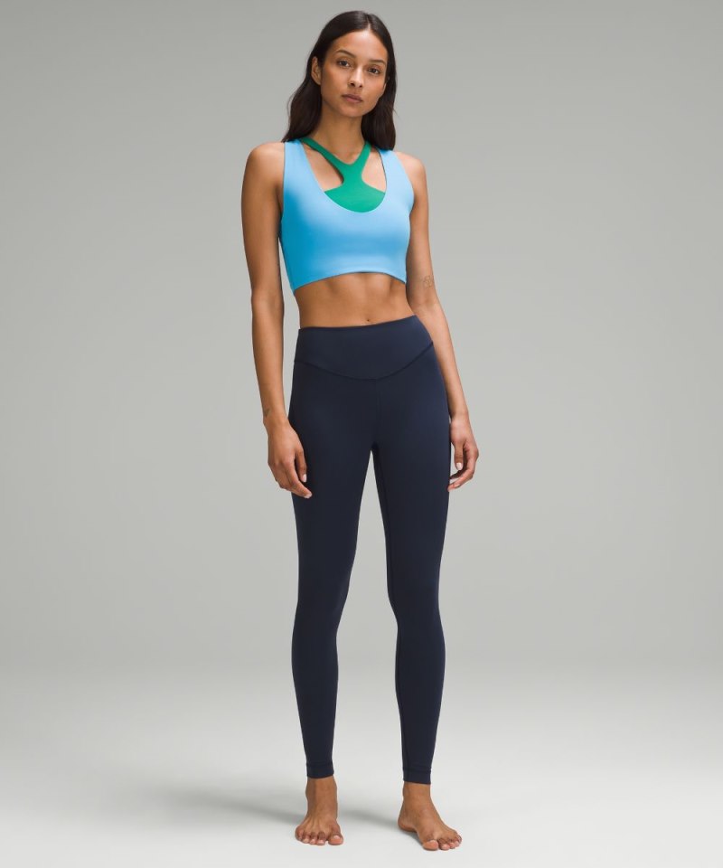 Lululemon Bend This Scoop and Cross Bra *Light Support, A-C Cups Kayak Blue Light Online Outlet Sale