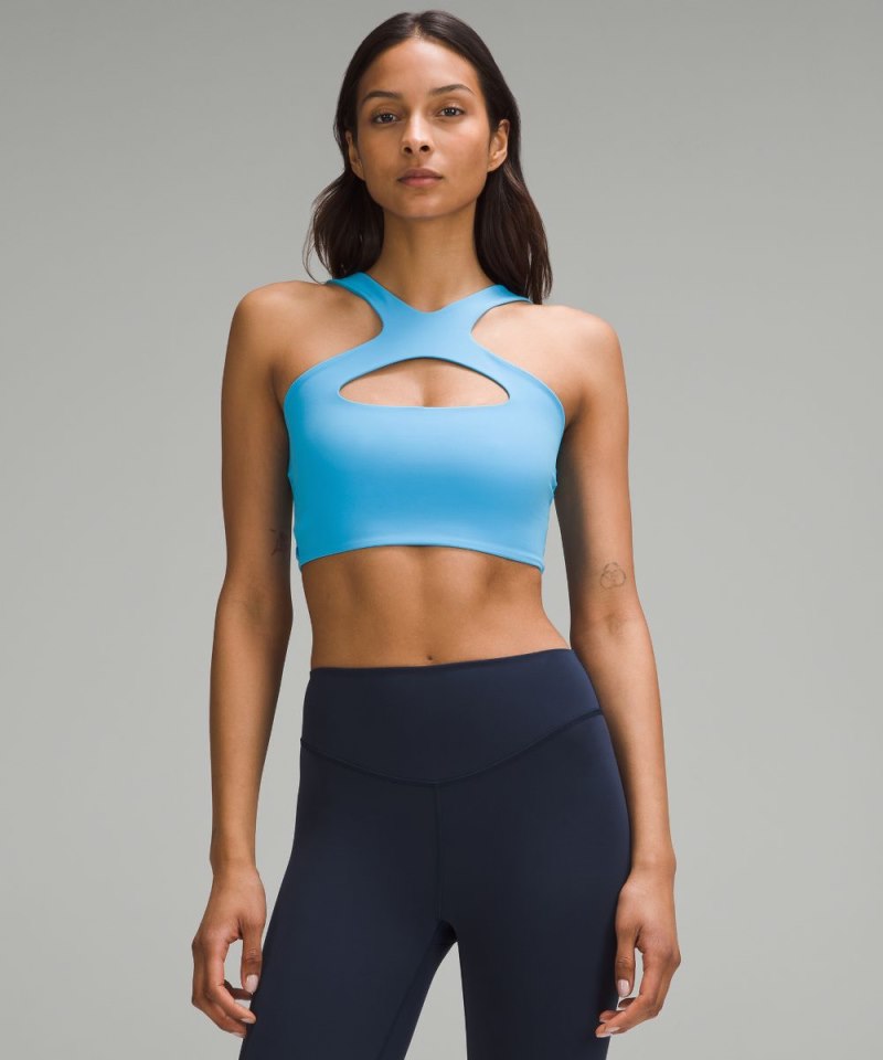 Lululemon Bend This Scoop and Cross Bra *Light Support, A-C Cups Kayak Blue Light Online Outlet Sale