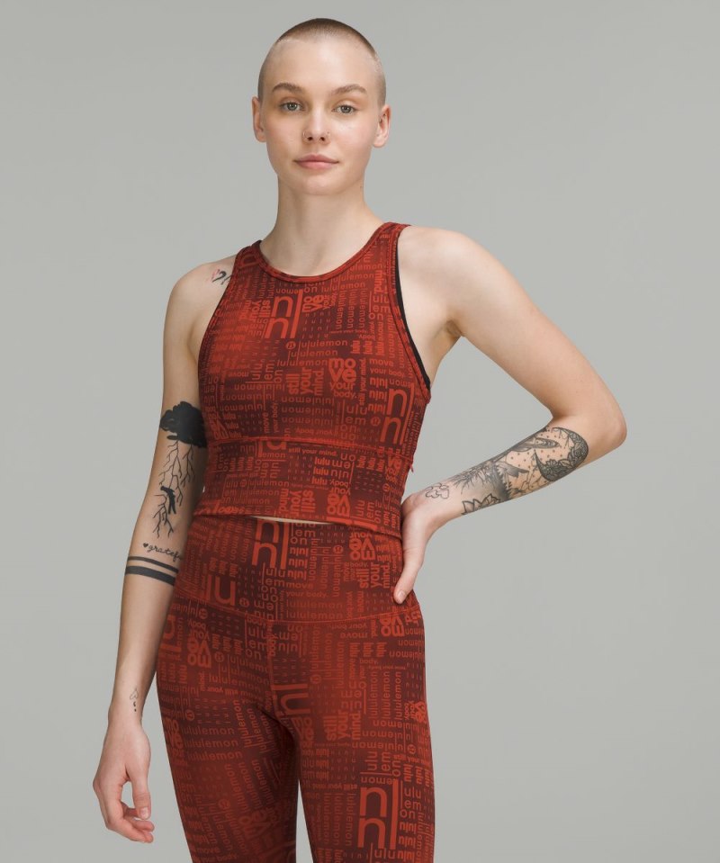 Lululemon Power Pivot Everlux Tank Top Lululemon Ombre Red Multi Online Outlet Sale