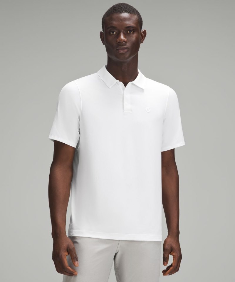 Lululemon Logo Sport Polo Short Sleeve White Online Outlet Sale