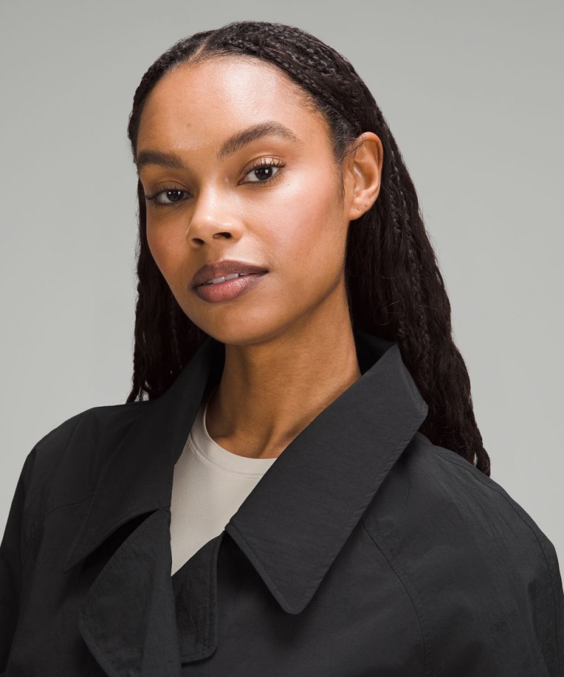 Lululemon Cropped Trench Jacket Black Online Outlet Sale