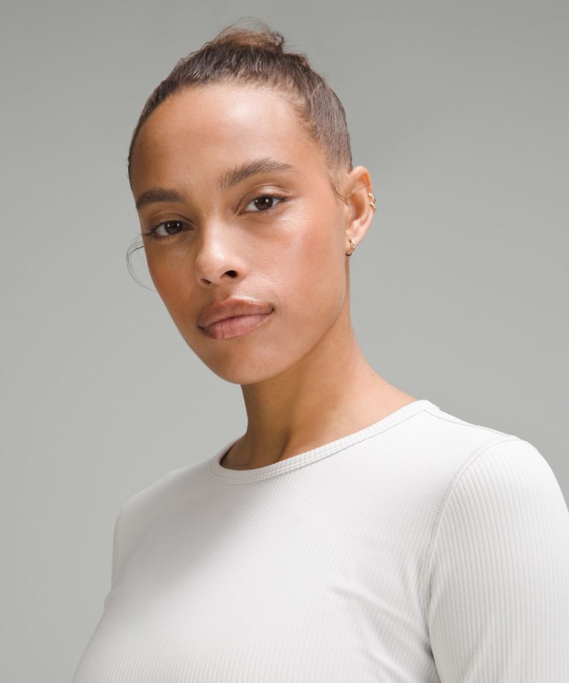 Lululemon All It Takes Ribbed Nulu Long-Sleeve Shirt Light Vapor Online Outlet Sale
