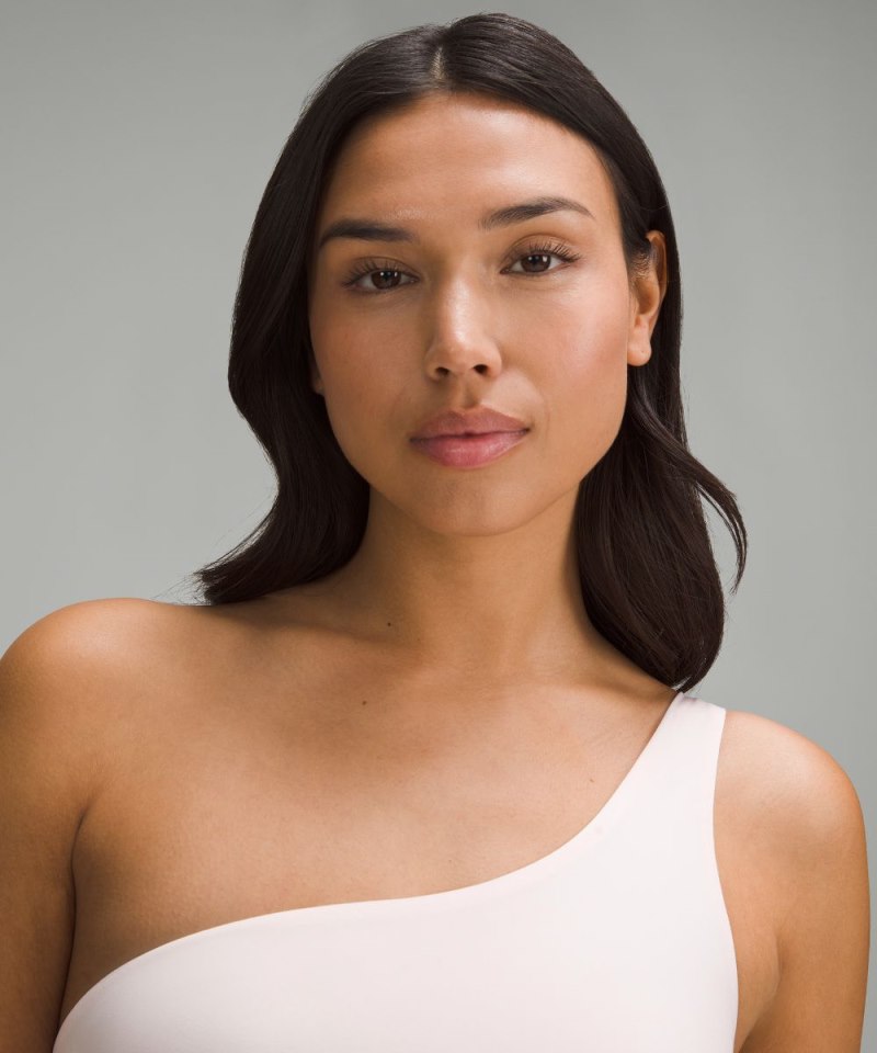 Lululemon Wundermost Ultra-Soft Nulu Asymmetrical Bodysuit Strawberry Milkshake Online Outlet Sale