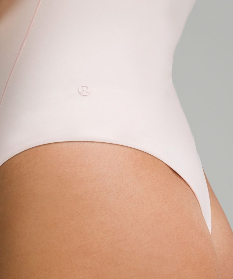 Lululemon Wundermost Ultra-Soft Nulu Asymmetrical Bodysuit Strawberry Milkshake Online Outlet Sale