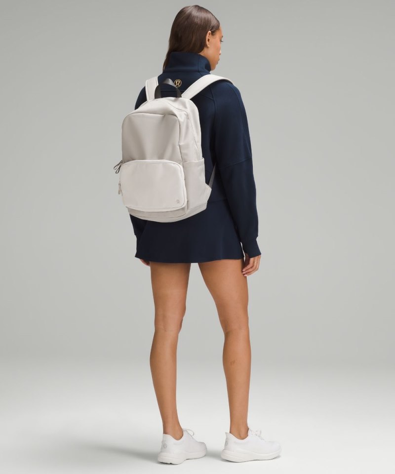Lululemon Everywhere Backpack 22L *Tech Canvas Raw Linen / White Opal / Traverse Grey Online Outlet Sale