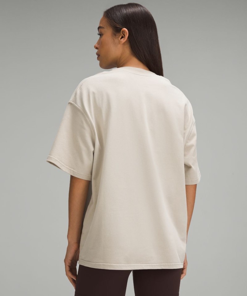 Lululemon Brushed Heavyweight Cotton Crewneck T-Shirt Mojave Tan Online Outlet Sale