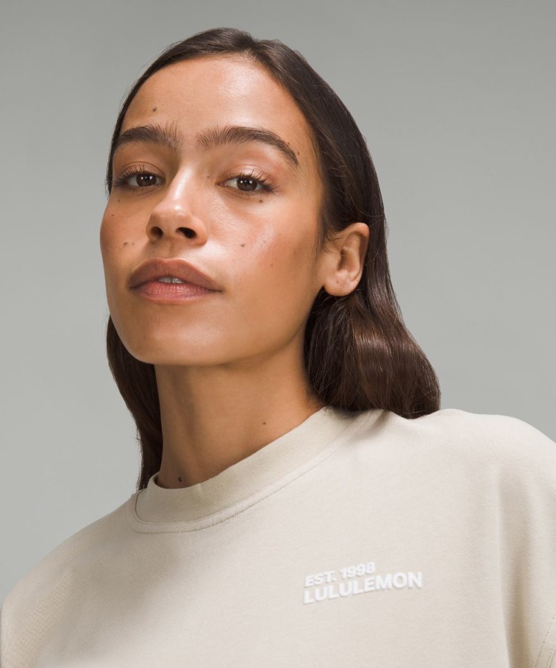 Lululemon Brushed Heavyweight Cotton Crewneck T-Shirt Mojave Tan Online Outlet Sale