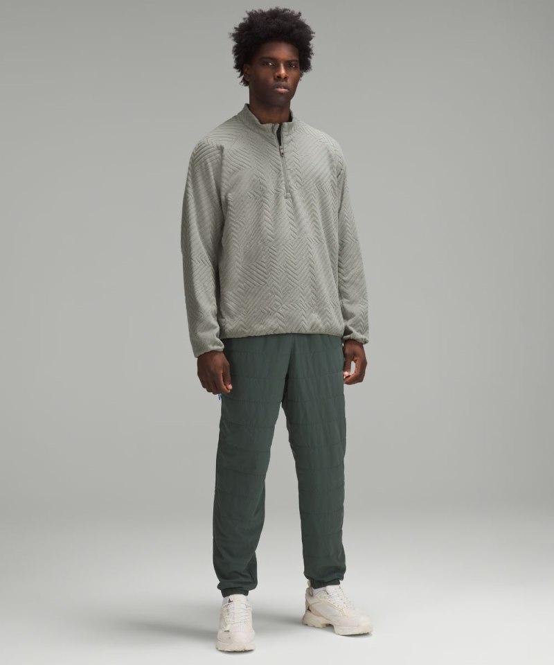 Lululemon Textured Fleece Hiking Half Zip Burnside Green Online Outlet Sale