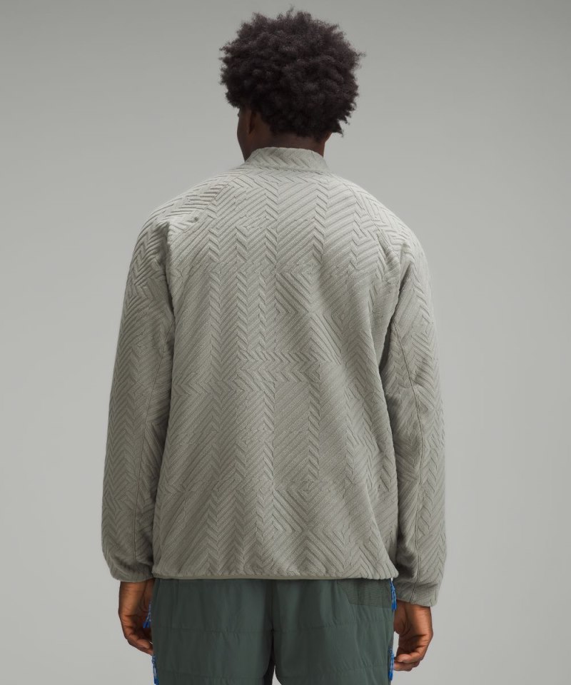 Lululemon Textured Fleece Hiking Half Zip Burnside Green Online Outlet Sale