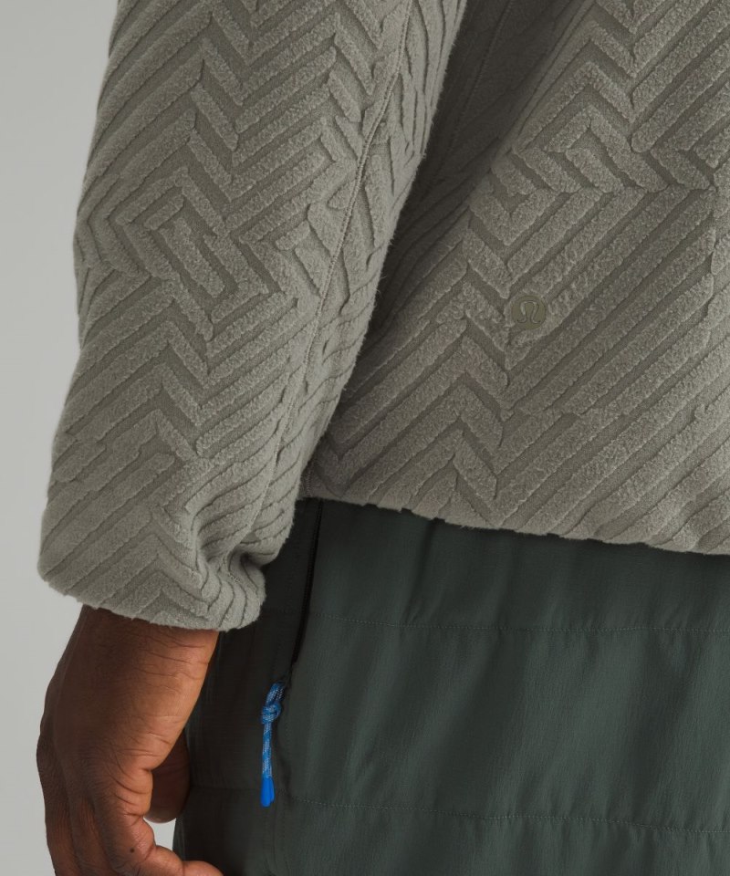 Lululemon Textured Fleece Hiking Half Zip Burnside Green Online Outlet Sale